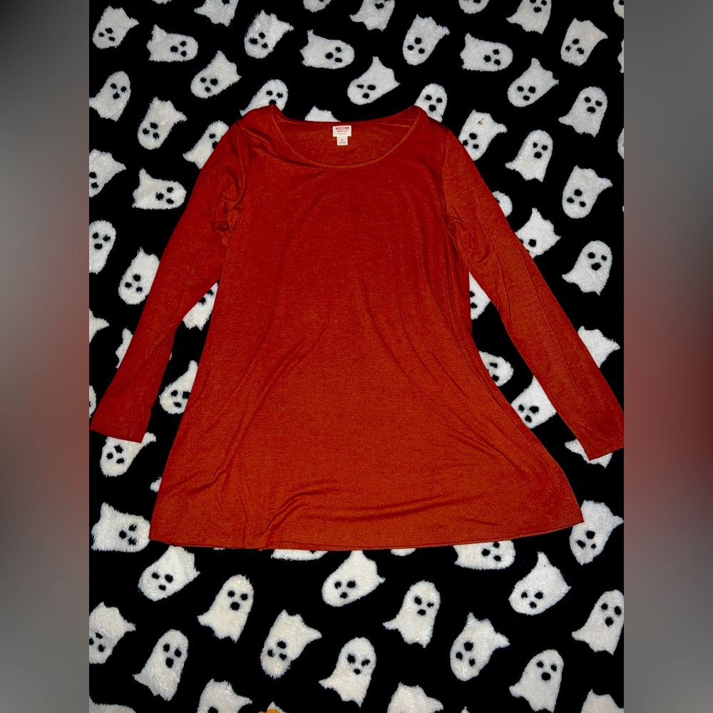 Rust Orange Long Sleeve Top